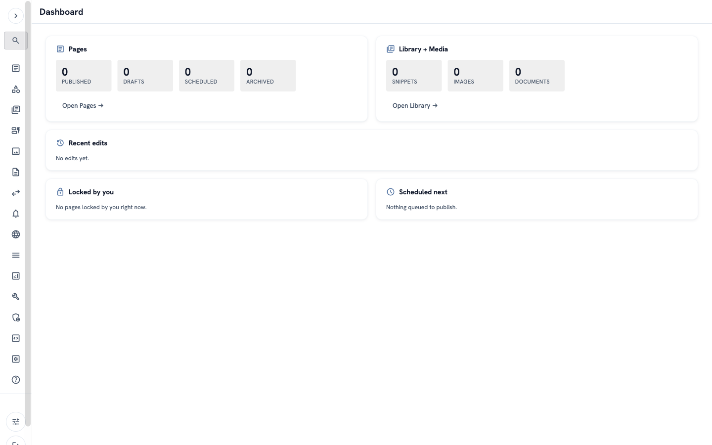 The admin with a small menu that shows only icons